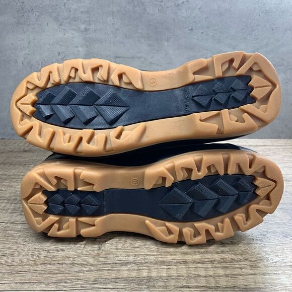 LONDON FOG~Women’s~”Saddleback”~Brown Suede/Navy Rubber Duck Boots~Size 6M - Picture 8 of 9